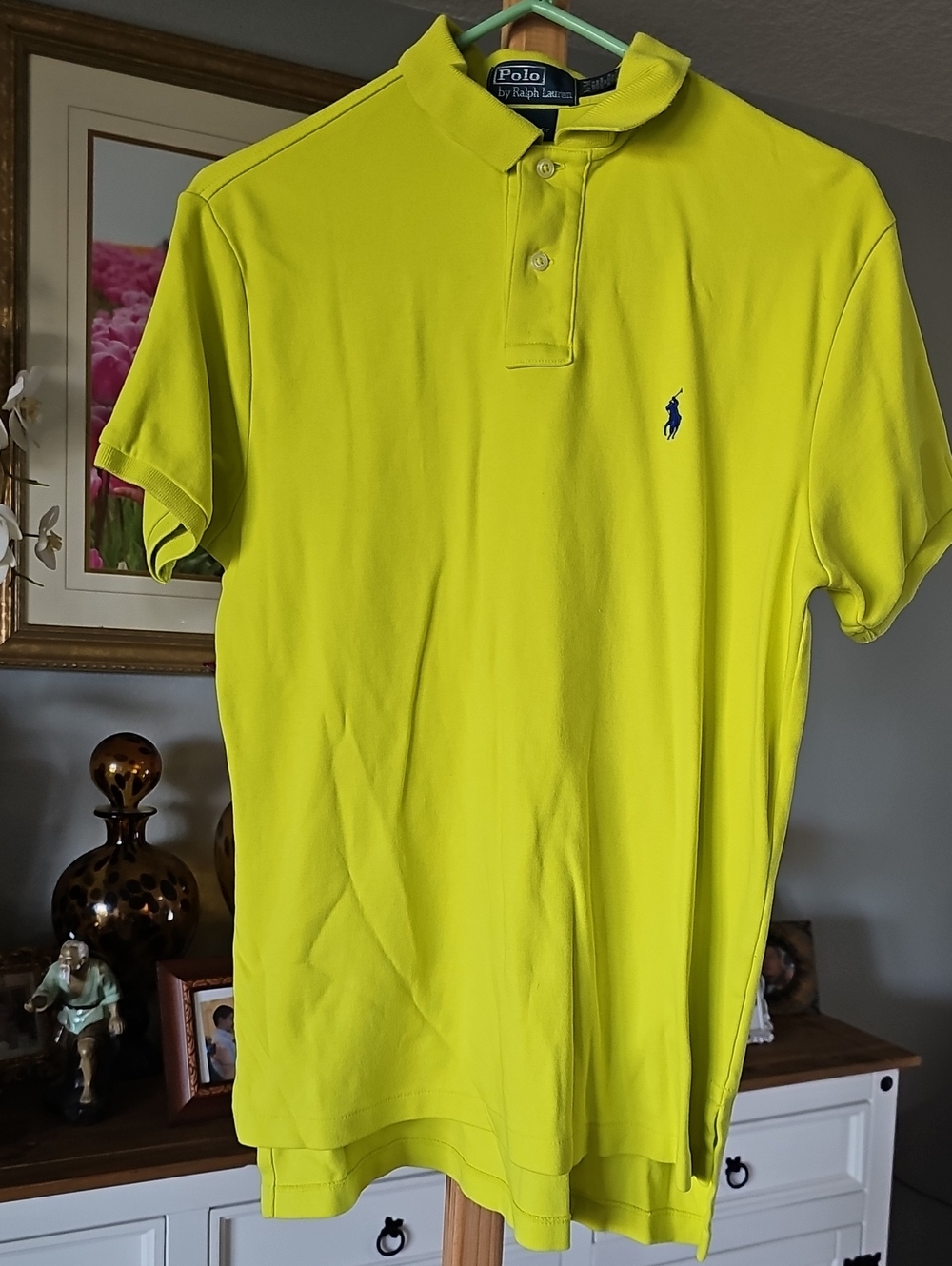 Polo by Ralph Lauren Men’s Neon Yellow Polo with Navy Pony
